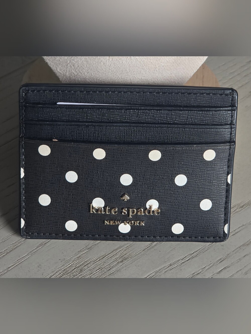 kate spade Black and White Polka Dot Card Case